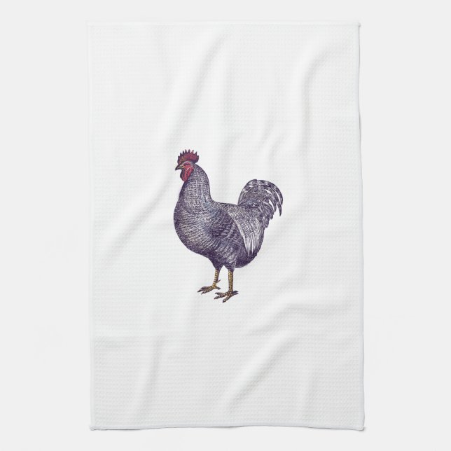Paño De Cocina Amo los pollos de Plymouth Rock - gallo del (Vertical)
