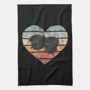 Paño De Cocina Amo los tambores cubanos Bongo