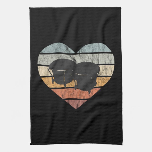 Paño De Cocina Amo los tambores cubanos Bongo (Vertical)