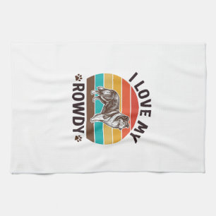 Paño De Cocina Amo mi diseño de perro Collie vintage alborotado_1
