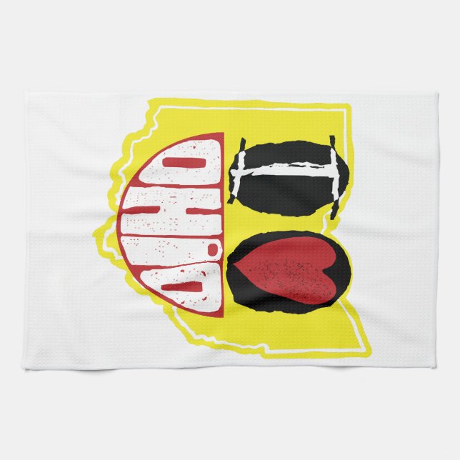 Paño De Cocina Amo Ohio Sonriendo Cara Feliz (Horizontal)