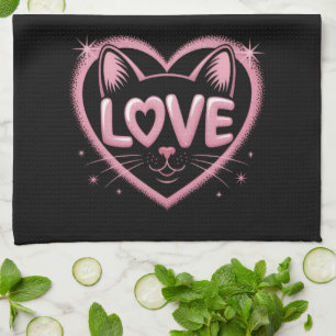 Paño De Cocina Amor de gato brillante