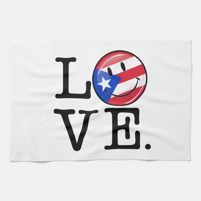 Paño De Cocina Amor Desde Puerto Rico (Horizontal)