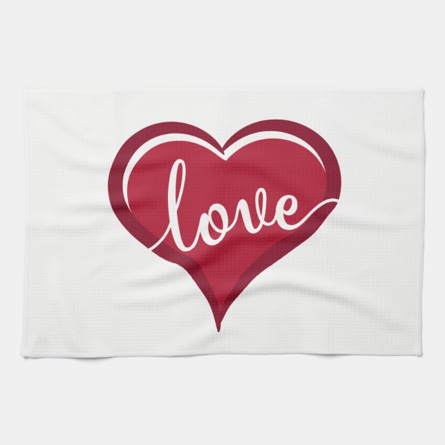 Paño De Cocina amor en corazón San Valentín (Horizontal)