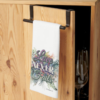 Paño De Cocina Amor Floral Acuarela Nunca Falla Escritura