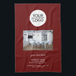 Paño De Cocina Añadir su logotipo Personalizado Textos de la empr<br><div class="desc">Añade tu logotipo con una toalla de cocina roja promotora fotográfica de la compañía de texto Personalizado. Añada su foto,  logotipo y personalizar el texto,  nombre de la empresa,  dirección e información de contacto. Promoción o entrega de negocios para sus clientes y socios comerciales.</div>