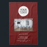 Paño De Cocina Añadir su logotipo Personalizado Textos de la empr<br><div class="desc">Añade tu logotipo con una toalla de cocina roja promotora fotográfica de la compañía de texto Personalizado. Añada su foto,  logotipo y personalizar el texto,  nombre de la empresa,  dirección e información de contacto. Promoción o entrega de negocios para sus clientes y socios comerciales.</div>