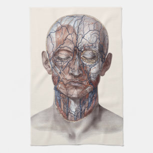 Paño De Cocina Anatomía humana vintage ciencia, cabeza garganta n
