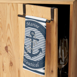 Paño De Cocina Ancla de las bandas de marinero y pista sobre fond