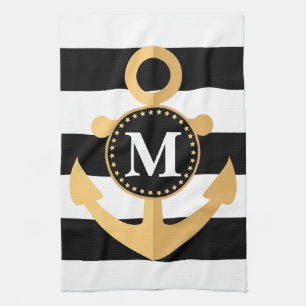 Paño De Cocina Ancla y rayas