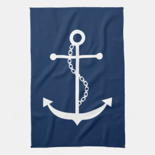 Paño De Cocina Anclaje azul de la marina