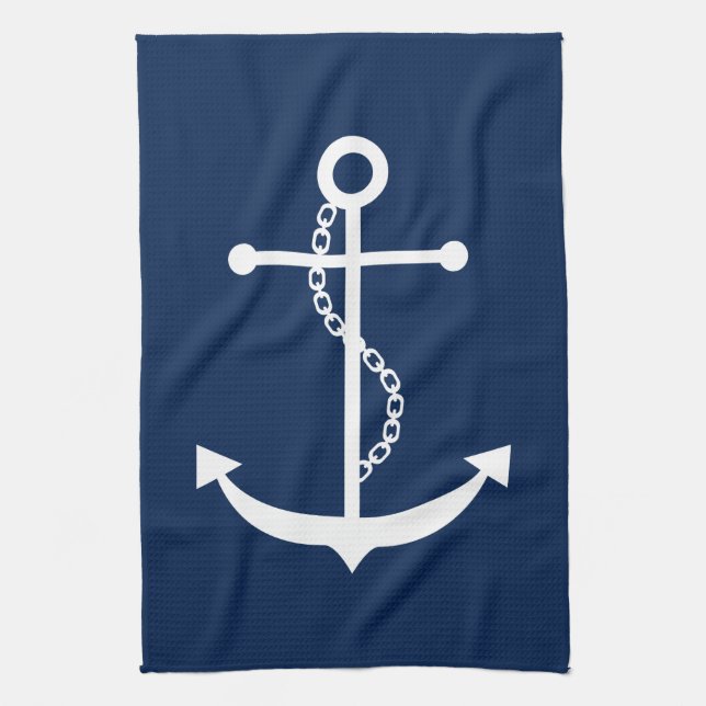 Paño De Cocina Anclaje azul de la marina (Vertical)
