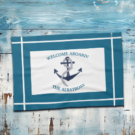 Paño De Cocina Anclaje de barca del patrón náutico del personaliz