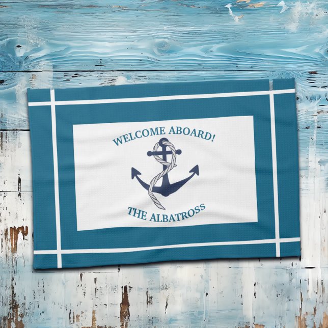 Paño De Cocina Anclaje de barca del patrón náutico del personaliz (Subido por el creador)