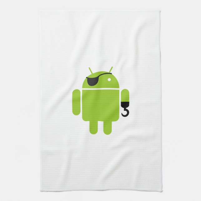 Paño De Cocina Android Robot Pirate Style (Vertical)