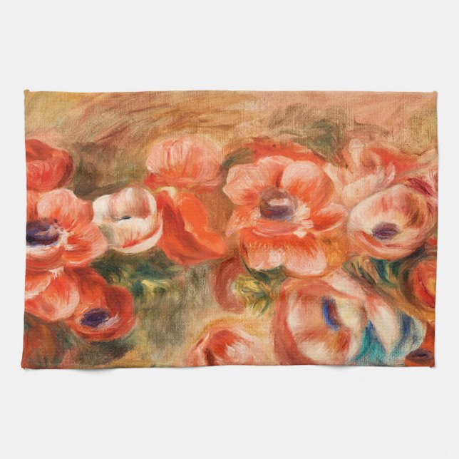 Paño De Cocina Anemas de pintura impresionista de Renoir (Horizontal)