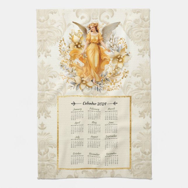 Paño De Cocina Ángel de la tutela del calendario 2024 (Vertical)