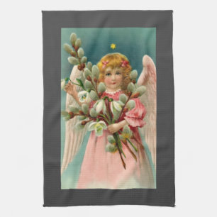 Paño De Cocina Ángel Lindo con Vestido Rosa