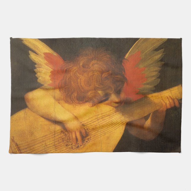 Paño De Cocina Ángel tocando la lute de Rosso Fiorentino (Horizontal)
