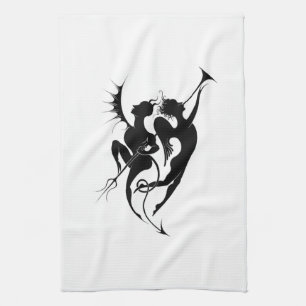 Paño De Cocina Ángel y silueta malvada