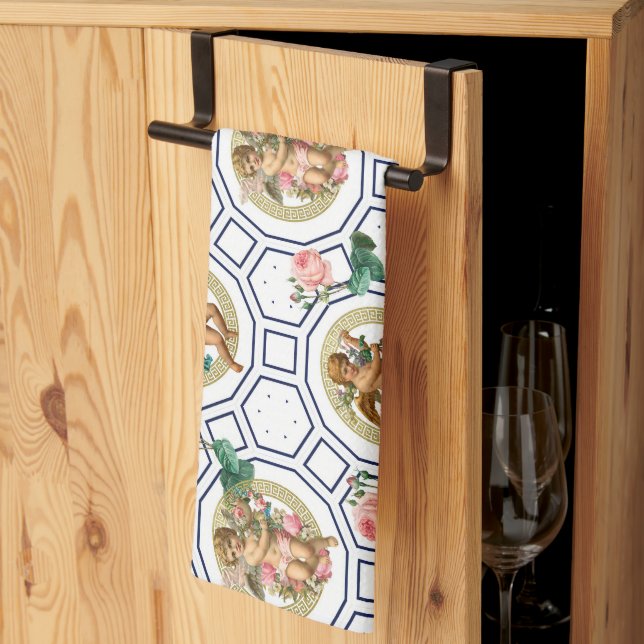 Paño De Cocina Ángeles, barroco, rococó, cosecha (Pliegue de tercios)
