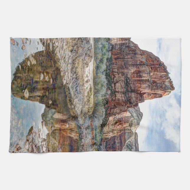 Paño De Cocina Ángeles del parque nacional de Zion que aterrizan (Horizontal)