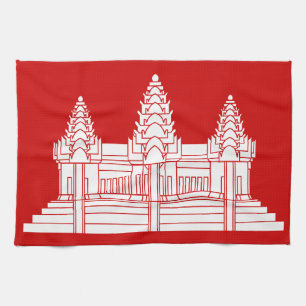 Paño De Cocina Angkor Wat Camboyan / Bandera Jemer