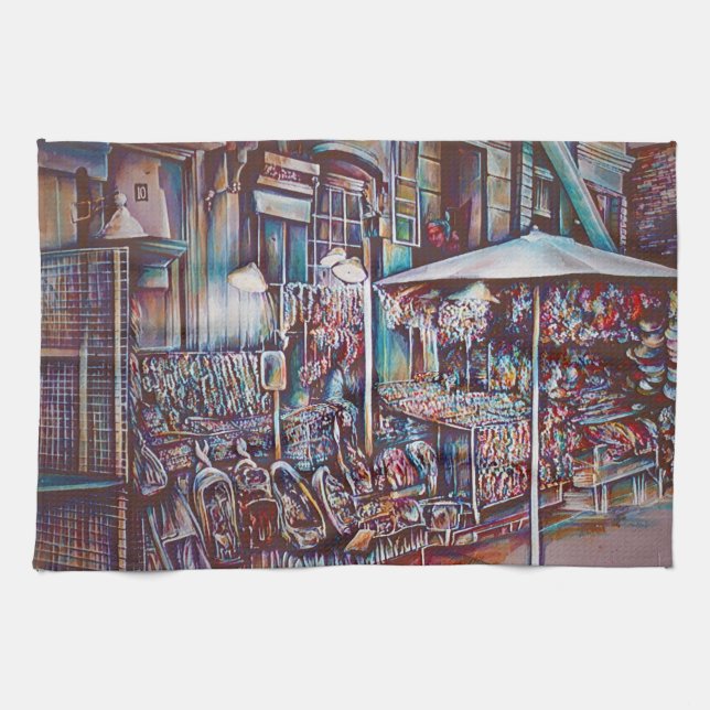 Paño De Cocina Anillos de la octava calle (Horizontal)