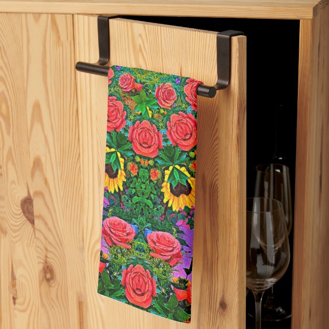 Paño De Cocina Anillos rosa 4 (Pliegue de tercios)