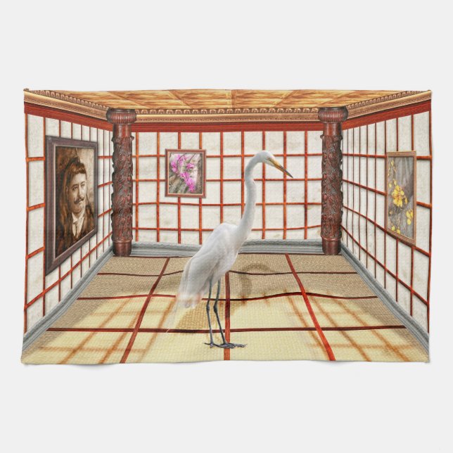 Paño De Cocina Animal - El Egret (Horizontal)