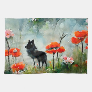 Paño De Cocina Animal salvaje floral