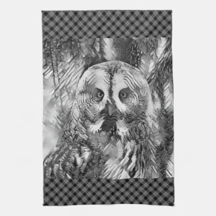 Paño De Cocina AnimalArtBW_Owl_001