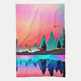 Paño De Cocina Animales aurora de montaña de Woodland