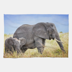 Paño De Cocina Animales de bebé más afectados   Elefante africano