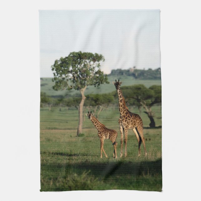 Paño De Cocina Animales de bebé más afectados | Giraffe Calf & Ma (Vertical)