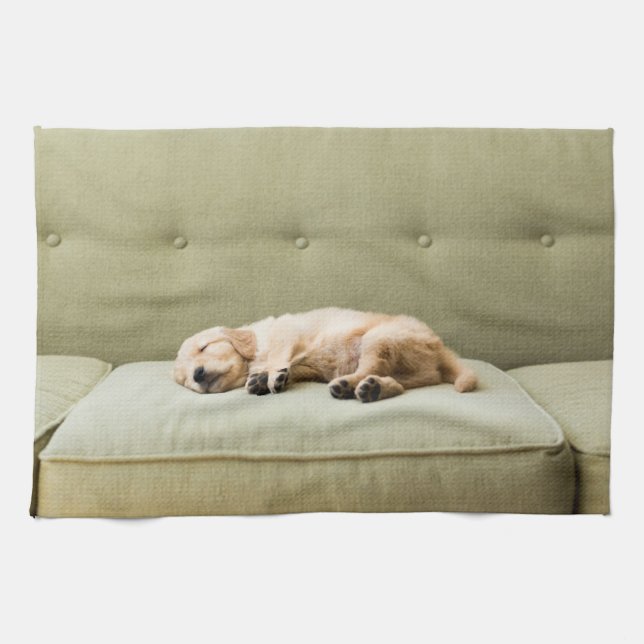 Paño De Cocina Animales de bebé más afectados | Golden Retriever  (Horizontal)