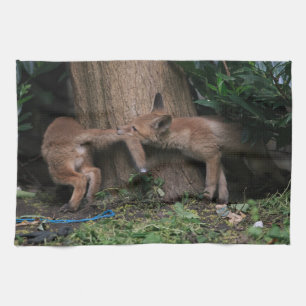 Paño De Cocina Animales de bebé más afectados Juego de zorros p