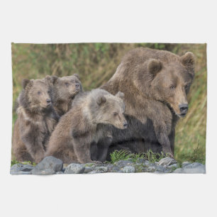 Paño De Cocina Animales de bebé más afectados Kodiak Mama Bear
