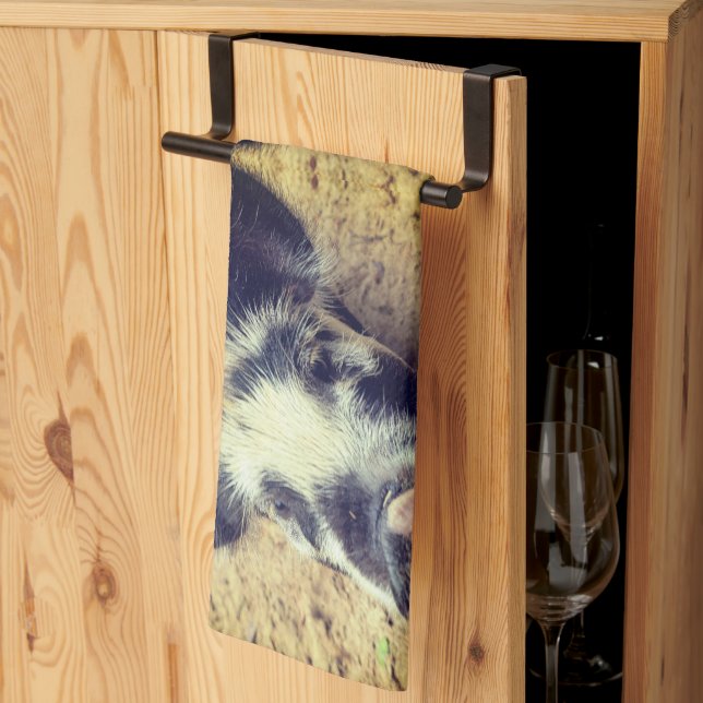 Paño De Cocina Animales de cerdo (Pliegue de tercios)