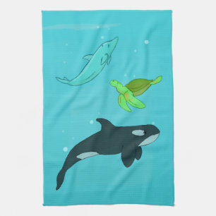 Paño De Cocina Animales del mar