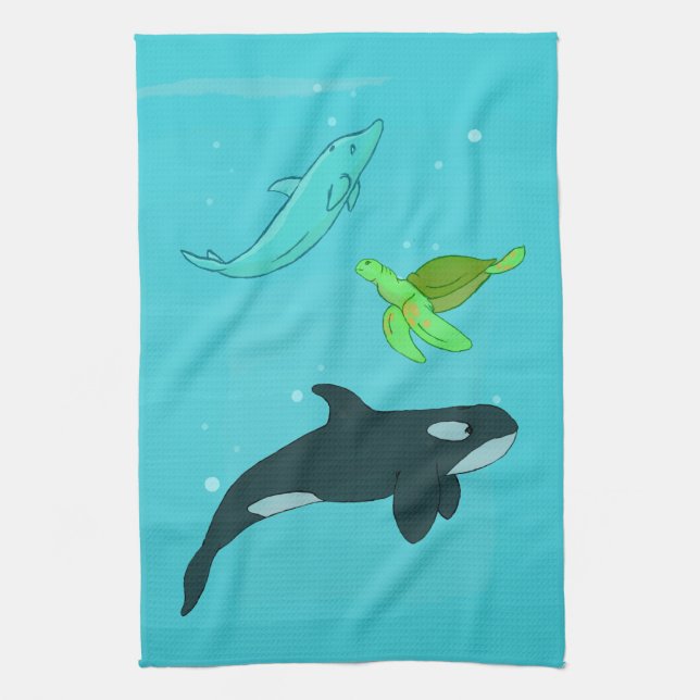 Paño De Cocina Animales del mar (Vertical)
