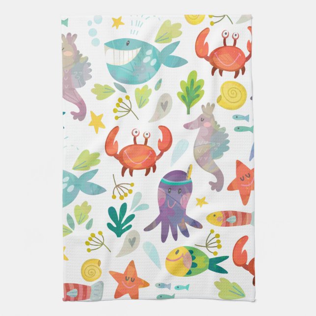 Paño De Cocina Animales del Mar Cutáneo (Vertical)