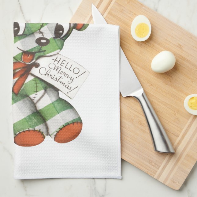 Paño De Cocina Animales rellenos de porcino de Gingham Puppy (Doblado Cuarto)