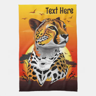 Paño De Cocina Animales salvajes de la costa africana Cheetah