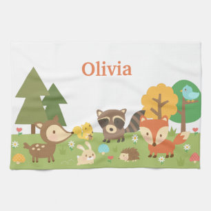 Paño De Cocina Animales y criaturas lindos del bosque del
