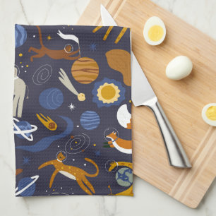 Paño de cocina Animals Outer Space