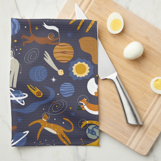 Paño de cocina Animals Outer Space (Doblado Cuarto)