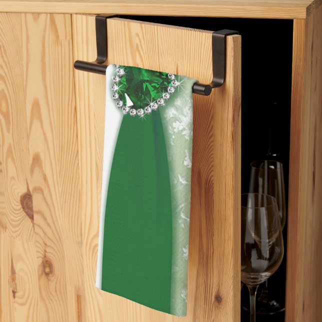 Paño De Cocina Aniversario de boda del damasco 55.o (Pliegue de tercios)