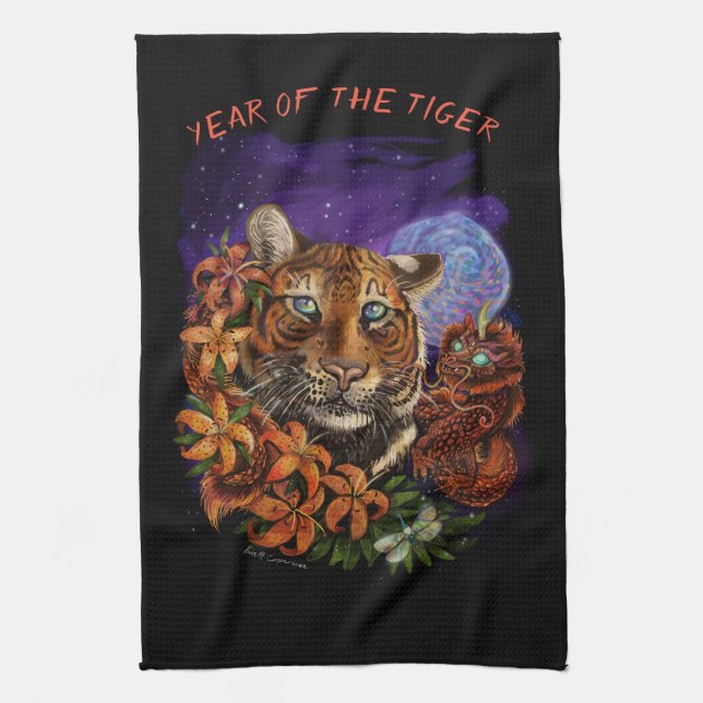 Paño De Cocina Año chino del tigre (Vertical)