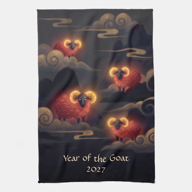 Paño De Cocina Año de la Cabra 2027 (Vertical)